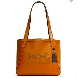 NWOT!! Coach Tote 27 with Horse & Carriage Leather Shoulder Bag - Ginger C4062